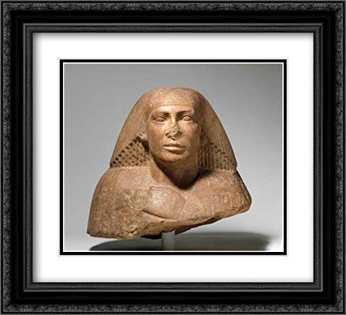 Third Intermediate Period-Late Period - 22x20 Black Ornate Framed and Double Matted Art by Museum Prints Titled: Statue of Ankhemtenenet