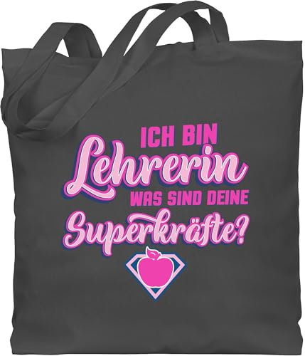Shirtracer - Baumwolltasche - Taschen - Ich bin Lehrerin was sind deine Superkräfte - Geschenk Abschiedsgeschenk