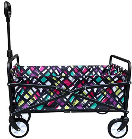 Bollerwagen faltbar Outdoor Utility Wagon, Klappbarer Campingwagen, Gartentransporter, Verstellbarer Griff, Tragende 60 Kg