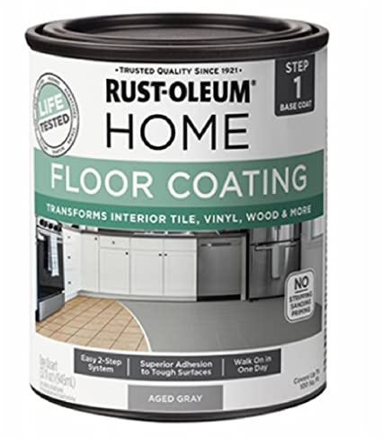 Rust-Oleum 365929 Aged Gray Home Home Floor Coating Premix Base Coat, 1 Qt