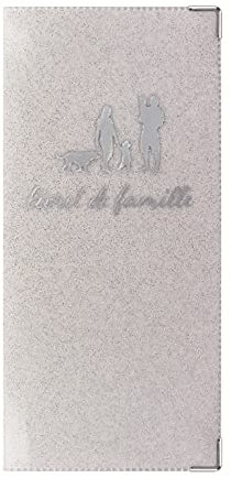 DCT Couverture de livret de famille Blanc imperméable porte-documents en PVC et métal à enfiler Fabrication Française