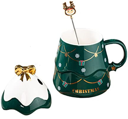 Angoily 1 Satz Weihnachtsbecher Urlaub Baum Tasse Tasse Set Porzellanbecher Weihnachten Becher Weihnachtskaffeetasse Lebkuchenbecher Teebecher Tassen Tapas Keramik Kind