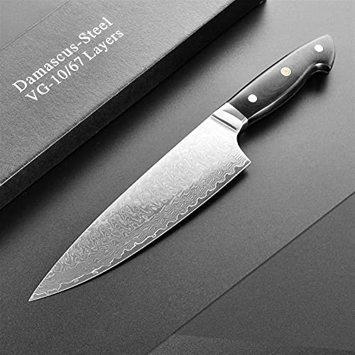 Couteau de chef professionnel Damascus acier VG10 Couteaux de cuisine Boucherie Gyuto Gyuto Coupeaux de cuisson de cuisson de 8 pouces Tranchisser le couteau de Chef de poignée G10