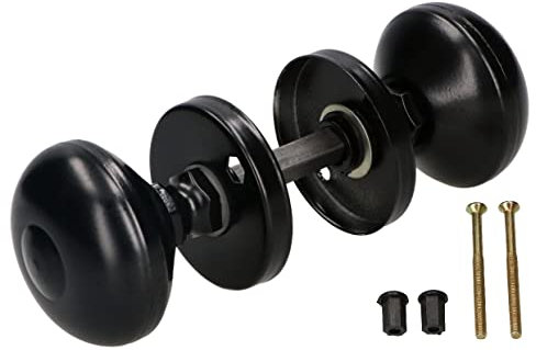 KOTARBAU® Bouton de porte rotatif noir, équipement idéal pour les portes latérales de garage dans les locaux résidentiels et commerciaux