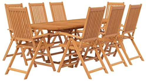 vidaXL 9-TLG. Garten-Essgruppe Massivholz Akazie 160-240 cm