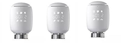 3 Stück Zigbee Smart Heizkörperthermostat Elektronisch - Smart Programmierbares WLAN Erweiterbares Heizkörperthermostatventil - Thermostat heizung Digital - Kompatibel für Google-Home und AIexa