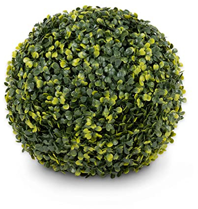 KARAT Bola de boj – Planta artificial – Decoración de planta artificial para pared, balcón y jardín, boj decorativo, bola de boj para interior y exterior (diámetro 38 cm)