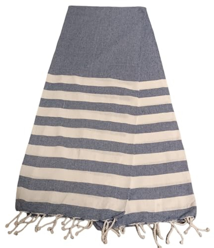 Atout Ciel - Toalla de Playa con Flecos (90 x 180 cm), Color Azul Marino