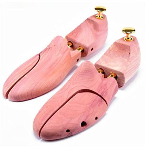 NMNMNM Cedar shoe tree shoe stretcher wide feet 1pair Adjustable Length Width (Color : Red cedar, Size : 43-44) (Red Cedar 37)