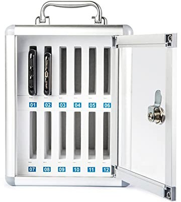Boîte avec serrure et cadenas inclus - Boîte de verrouillage avec clé pour garder vos smartphones hors de portée des enfants ou des - Prison téléphonique pouvant contenir jusqu'à 12 grands smartphones