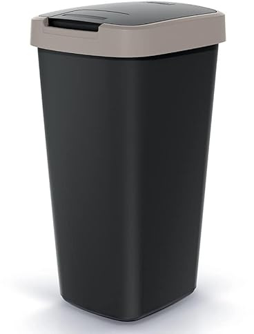 Mülleimer Müllbehälter Abfalleimer Biomülleimer mit Deckel Abfallsammler Mülltonne 61,2 x 39,4 x 29,8cm Papierkorb Schwingeimer (Braun 45L)