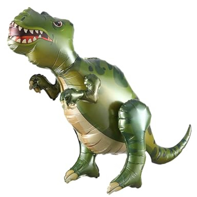 3D Dinosaurier Folienballon, Dinosaurier Luftballons, Grüne Tyrannosaurus Rex Luftballons, Kinder Dino Luftballons Partyzubehör, Selbststehende Dinosaurier-Folienballons