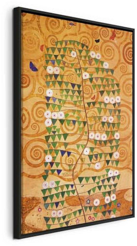 murando - Quadro con Cornice Nera Gustav Klimt 80x120 cm 1 Pezzo - Stampa su Tela - Telaio in Legno Decorazioni da Parete Quadri Moderni Immagini - L'albero della vita l-G-10059-b-a