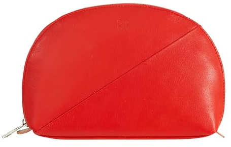 DUDU Pochette Porta Trucchi Make Up in Pelle Da Viaggio Da Borsa con Cerniera Multicolore Rosso fiamma