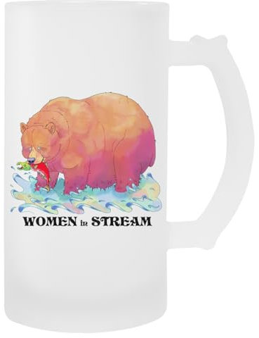 MAGITONE Women In Stream Glas-Bierbecher Mit Henkel