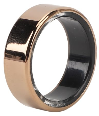 Smart Ring Fitness Tracker, Sleep and Fitness Ring, IP68 Waterproof Ceramic Stainless Steel Health Ring Bluetooth Pedometer for Men Women for Android for IOS (Gold)