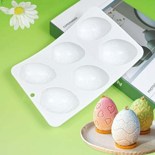mostsom Stampo in silicone a forma di uovo di Pasqua, mousse, torte, stampi fai da te, per pasticceria, tartufo, budino, gelatina, cheesecake, caramelle, candele, sapone (I_ uovo di Pasqua)