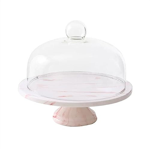 Alzata per Torta Vassoio for torta alto Espositore for dessert for pane Espositore for torta Dim Sum for pane con copertura in vetro Alzata per Dolci(B,10INCH)