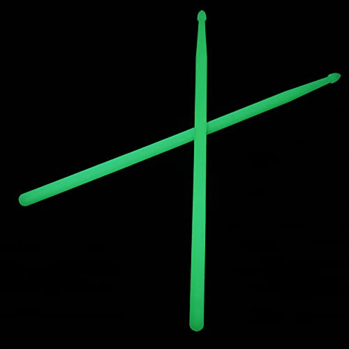 Abaodam 2stücke Leuchtende Drumsticks mit Led-leuchten Nylon-instrumentenzubehör Fluoreszierend Grün Klarer Klang Tropfenförmiger Hammer Runder Korpus