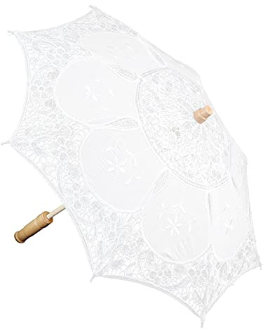 Naroote Lace Umbrella, White Umbrella For Wedding Wedding Bride Photography Umbrella Bride Umbrella Lace Umbrellas For Tea Party Stage Performance Craft Umbrella For Photographic Props,