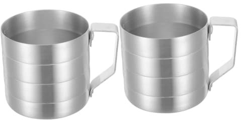 Cabilock Set Di 2 Misurini Per Alimenti Caraffe Graduate in Metallo Bilance Tazze Per Mescolare Caffè Succhi E Dolci Leggere E Facili Da Pulire