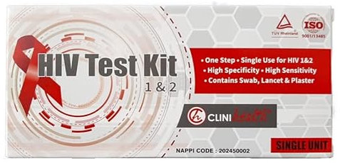 Kit di test HIV 1 e 2, in un unico passo, alta specificità e sensibilità, contiene tampone, lancetta e medicazione