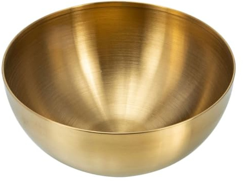 PAMINGONO Goldene Salatschüssel Robust aus Edelstahl, für Küche und Bar | Rührschüssel und Speiseschüssel, für Snacks und Dessert, Vielseitig Nutzbar