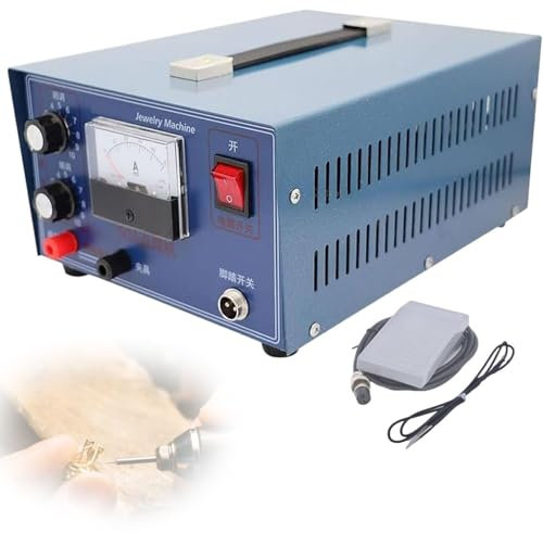 BDJSN Saldatrice Portatile a Impulsi per Gioielli, Saldatrice a Punti Elettrica 50A Kit Saldatore Permanente Regolabile per Gioielli, Saldatrice per Gioielli da 0,3-1,2mm