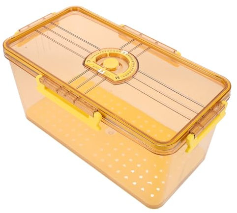 Garneck Grey Bread Bin Reusable Bread Storage Box Draining Plate Fridge Storage Containers Timing Recording