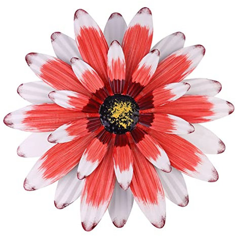 HYTROVE Wrought Iron Daisy Wall Hanging Flower Ornament for Home Decoration for Living Background Garden Wall Ornament