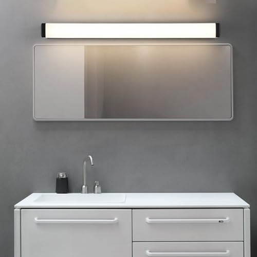 LED Spiegelleuchte Wandlampe Bad Wandleuchte Moderne Indoor Acryl Schrankleuchte Wandbeleuchtung Eitelkeit Lange Lichtleiste Wasserdichte für Schlafzimmer Wohnzimmer (Schwarze-Neutrales Licht,60cm)