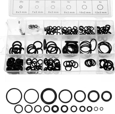 IKOPFLN Gummiringe 225 TLG. Set Dichtungsringe, O-Ring Sortiment, Dichtungen für Wasserhahn Sanitärwartung,18 Größen, Ø 3-22 mm