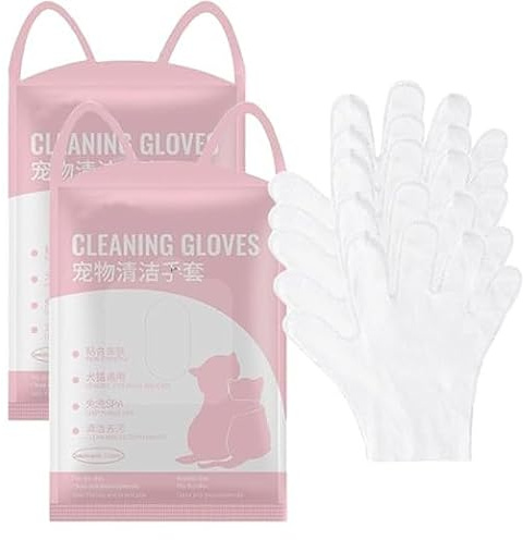 Eunmsi Howls Your Day Dog Cleaning Gloves,Dog and Cat Cleaning Gloves,Disposable Water-Free Grooming Gloves for Dogs & Cats,Pet Supplies For Daily Care And Traveling (2 Box)