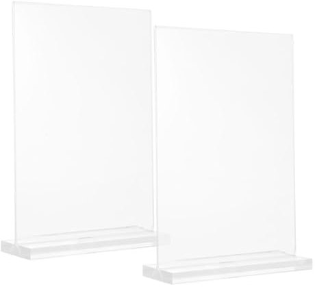 Gadpiparty 2stücke Display-ständer Aus Acryl Doppelseitiger Flyerhalter T-förmiger Ständer Für Plakate Und Menüs Klarer Transparenter Format Tisch-display Für Werbung Und Preise