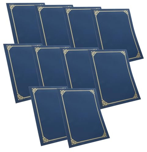 HOMSFOU 10 Stück Zertifikatshülle blaue Zertifikatsinhaber starr Anzeige Zertifikate Hochzeit mappen aktenmappe schnell hefter aktenregal zertifikat papier ordner zertifikat diplom inhaber