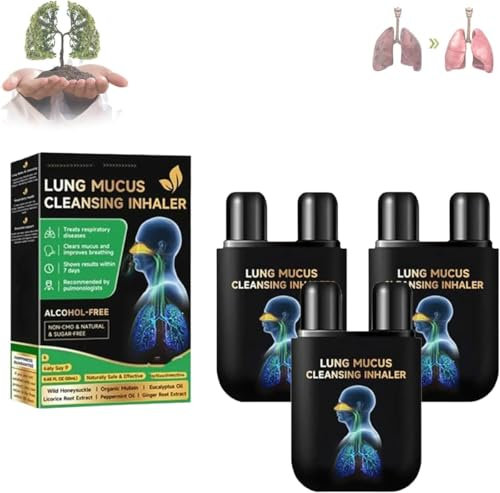 Inalatore di pulizia polmonare a base di erbe, spray per la pulizia dei polmoni, inalatore per la pulizia del muco polmonare, inalatore a base di erbe per la pulizia dei polmoni, inalatore per