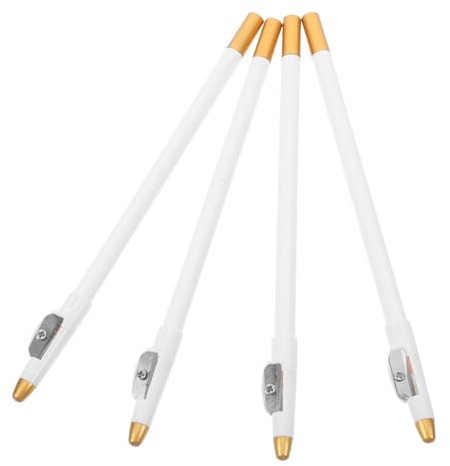 WEKADRIN 4 Stück Eyeliner Augenbrauenstift Set Bartfüller Eyeliner -schärfer Friseur Bartstift Bartfüllstift-kit Kosmetischer Lipliner- Make -up - Bartführer Weiß Holz