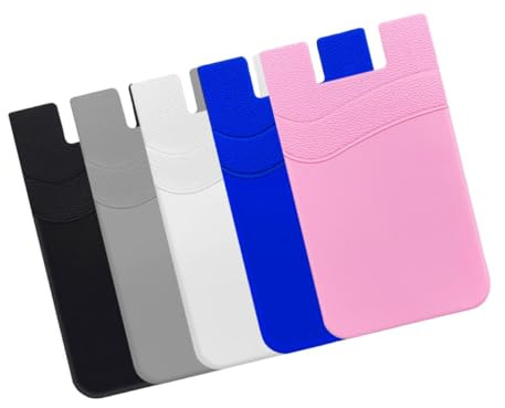 DIYEAH 5 Pezzi Portamonete Adesivo per Smartphone Portacarte Resistente Facile Installare Compatibile con Cellulari Design e Portatile per Id