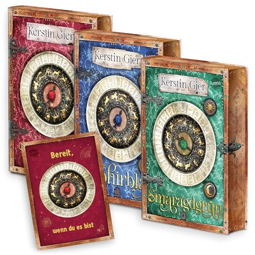 Liebe geht durch alle Zeiten Bücher Bundle – Rubinrot, Saphirblau, Smaragdgrün – 3er Buchset von Kerstin Gier mit exklusiver Karte – Zeitreise Fantasy-Romane für Jugendliche und junge Erwachsene