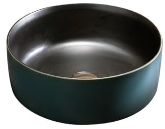Vasque à Poser Lavabo de salle de bain en céramique de style rétro, lavabo de balcon, de cour extérieure Evier salle de bain