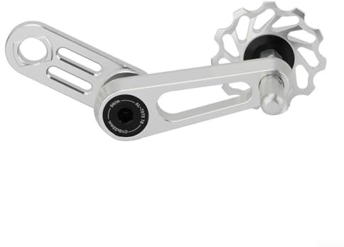 Tensor de cadena de aleación de aluminio con polea 11T para bicicletas plegables, experiencia de conducción mejorada (plata)