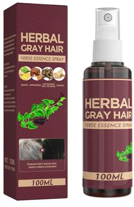 Herbal Gray Hair Spray, Hair Darkening Conditioner, Herbal Gray Hair Essence Spray Kräuter-Haarspray für Graues Haar, Gegen Graues Haar, Für Stärkung und Pflege Aller Haartypen (1)