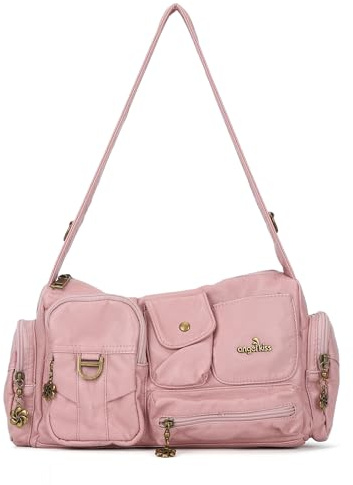 Angel Kiss Hobo Bags for Women,Vintage Shoulder Purses for Women,Small Crossbody Handbag with Adjustable Strap, Pink
