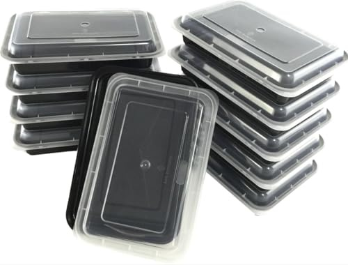 Plutok Meal Prep Containers 28 oz – 10 Pack BPA-Free Reusable Food Storage Containers with Lids, 1-Compartment Lunch Boxes, Microwave Freezer Dishwasher Safe, Stackable Meal Prep Containers