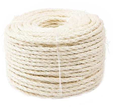 CIYODO Multi-purpose Sisal Hemp Rope for Cat Scratching Posts and DIY Decoration, Environmentally Friendly and Flexible, Suitable for Bundling and Gardening Projects, 50 Meters Random Random Color