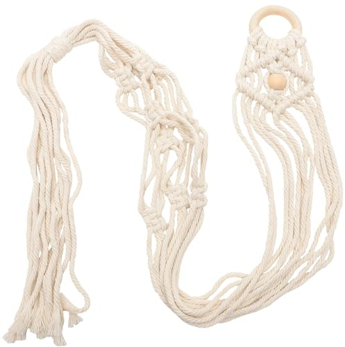 SUPVOX Soporte de Pared para Ukulele y Guitarra Macramé de Algodón con Borlas Decorativas Fácil Instalación Resistente y Práctico para Almacenamiento y Decoración Modelo B