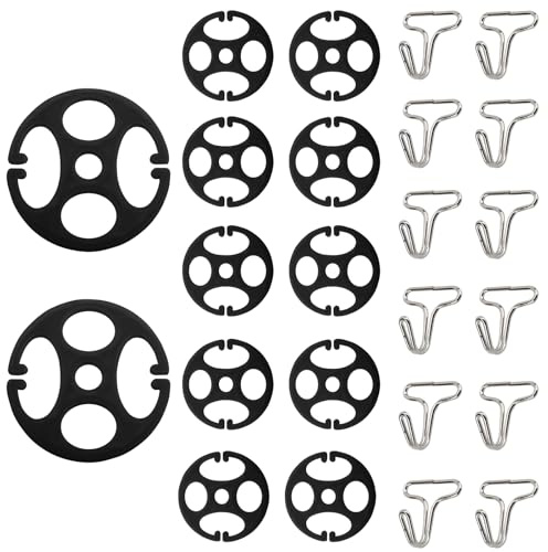 24Pcs Car Seat Cover Plum Plate Metal Hooks,12 Plastic Car Seat Covers Chucks + 12 Metal Car Seat Cushion Fixing Hook Locking Clip,Plastic Card Fixed Fastener Buckle Replacement for Car Seat (Black)