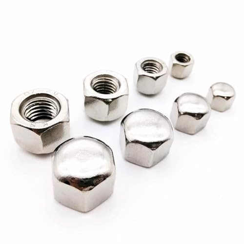 Dadi Esagonali 1/10 pezzi DIN917 304 in acciaio inossidabile esagonale con decorazione esagonale corta e bassa, dado a ghianda for vite e bullone M3 M4 M5 M6 M8 M10 M12 M14 M16(2pcs M10)