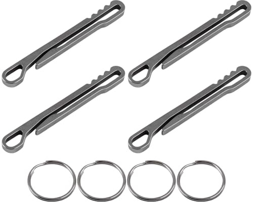 Juego de 4 llaveros portátiles de acero inoxidable, soporte de serpiente de cascabel de liberación rápida, ideal para enganchar mochila, uso al aire libre, mide 7 cm