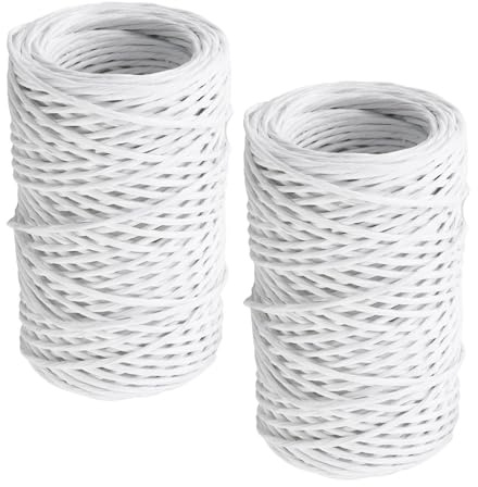 Gogogmee Filo Floreale Rustico Bianco in Ferro e Carta 50m, 2 Pezzi Flessibili per Legare Fiori e Piante Rampicanti, per Giardinaggio e Confezioni Regalo